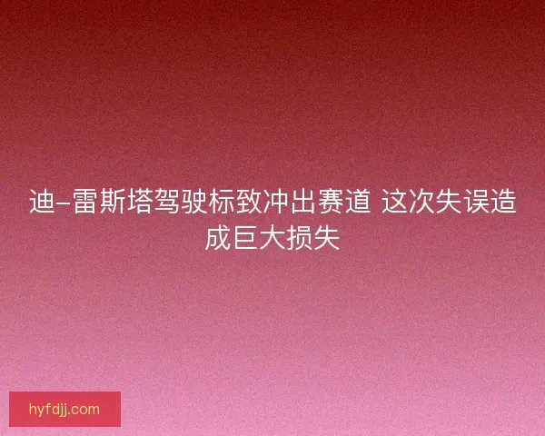 迪-雷斯塔驾驶标致冲出赛道 这次失误造成巨大损失